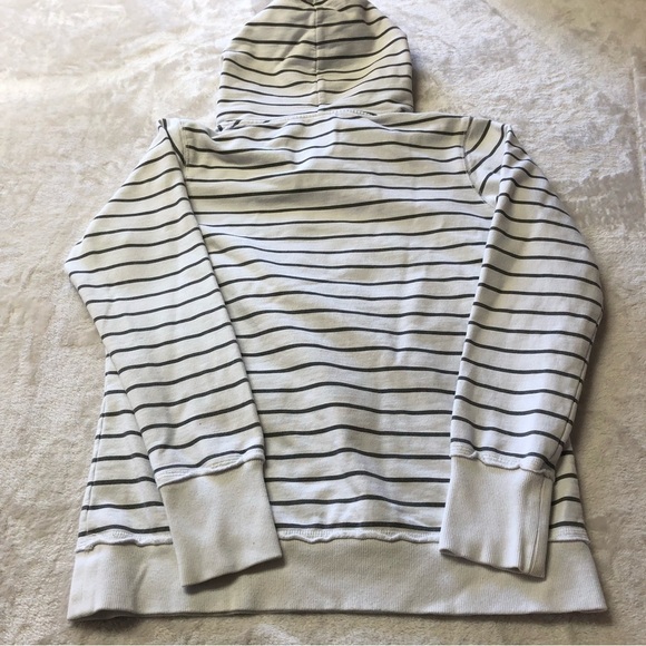 DISNEYLAND Resort White & Grey Striped Pullover Hoodie Size Med - Picture 3 of 11